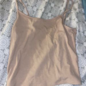 Color Neutral Cropped tank, size: medium color: tan